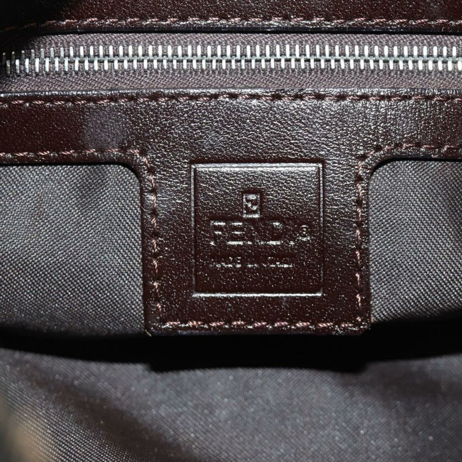 【日本直送】FENDI Zucca帆布Mamma Baguette單肩包 黑色棕色 正品 189187V-20