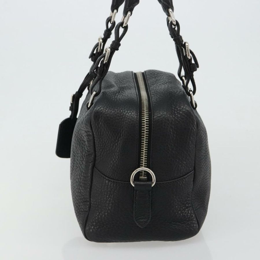 【日本直送】PRADA 波士頓包 皮革 黑色 銀色 正品 189156SAV-2