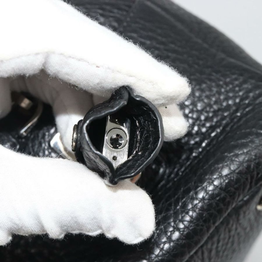 【日本直送】PRADA 波士頓包 皮革 黑色 銀色 正品 189156SAV-7
