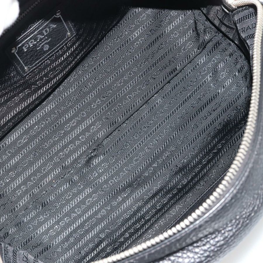 【日本直送】PRADA 波士頓包 皮革 黑色 銀色 正品 189156SAV-8