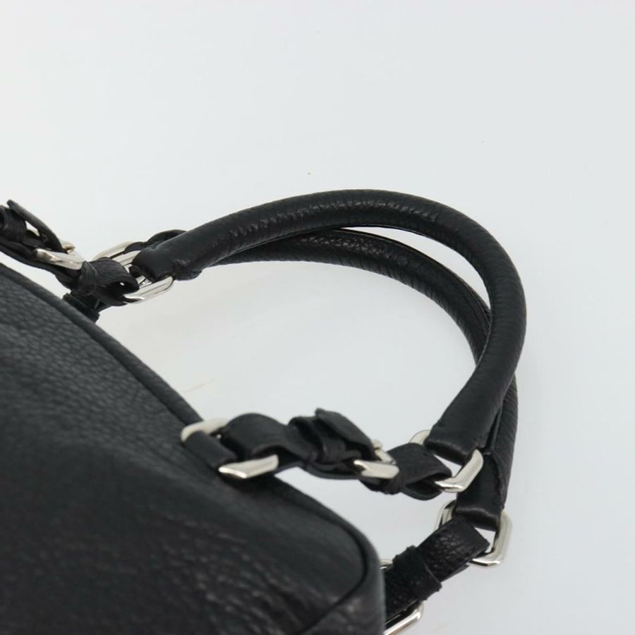 【日本直送】PRADA 波士頓包 皮革 黑色 銀色 正品 189156SAV-13