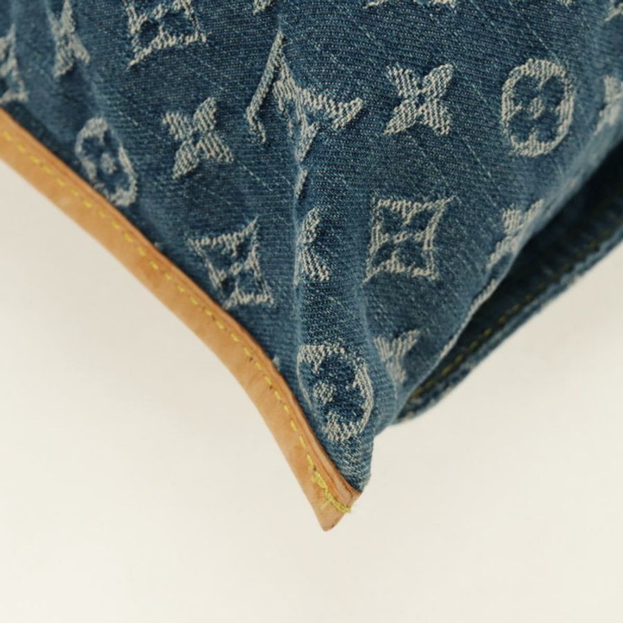 【日本直送】路易威登 Monogram 牛仔布手提包 藍色 M95018 LV 正品 189186SAV-14