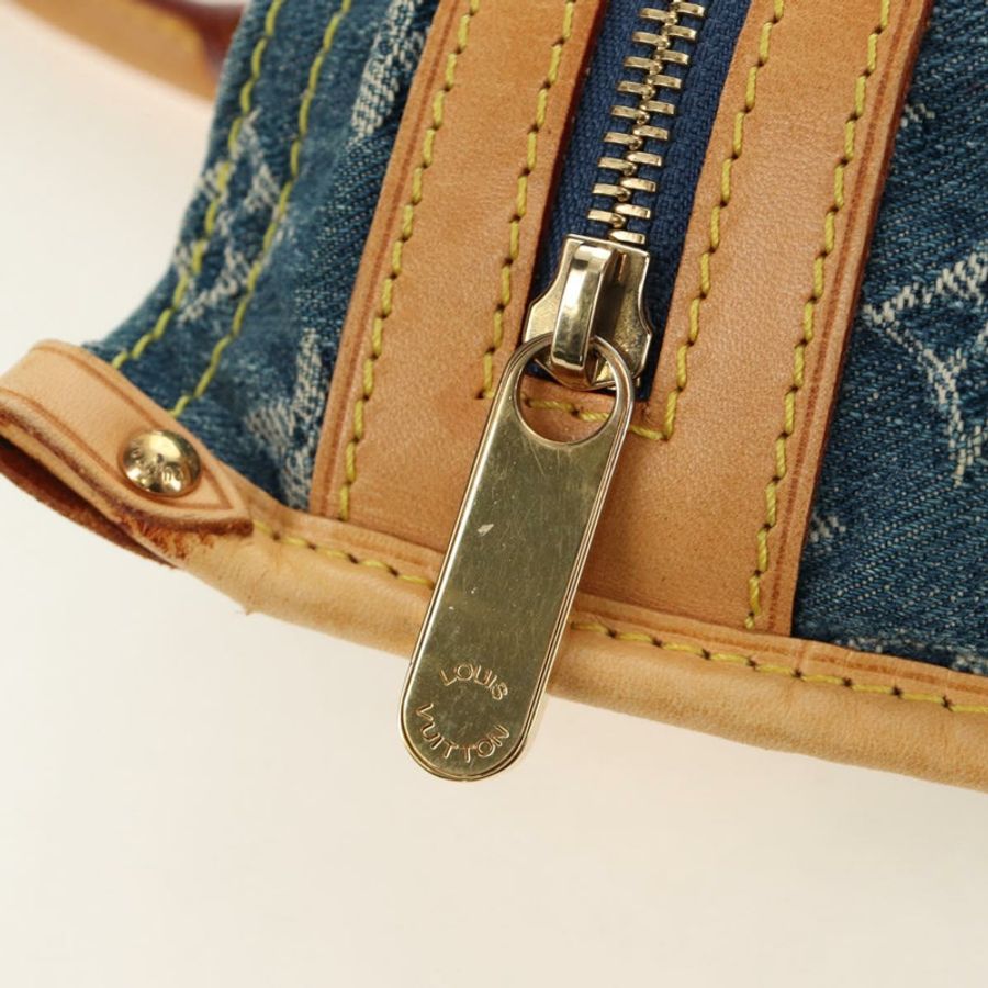 【日本直送】路易威登 Monogram 牛仔布手提包 藍色 M95018 LV 正品 189186SAV-19