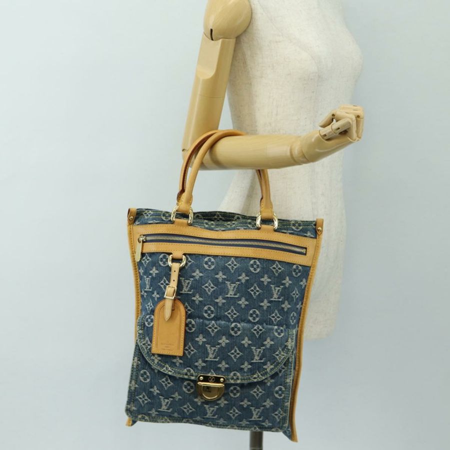 【日本直送】路易威登 Monogram 牛仔布手提包 藍色 M95018 LV 正品 189186SAV-25