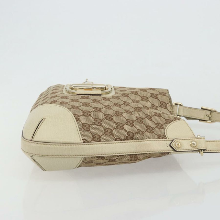 【日本直送】GUCCI GG帆布馬銜扣單肩包 米色 137388 正品 189146V-2