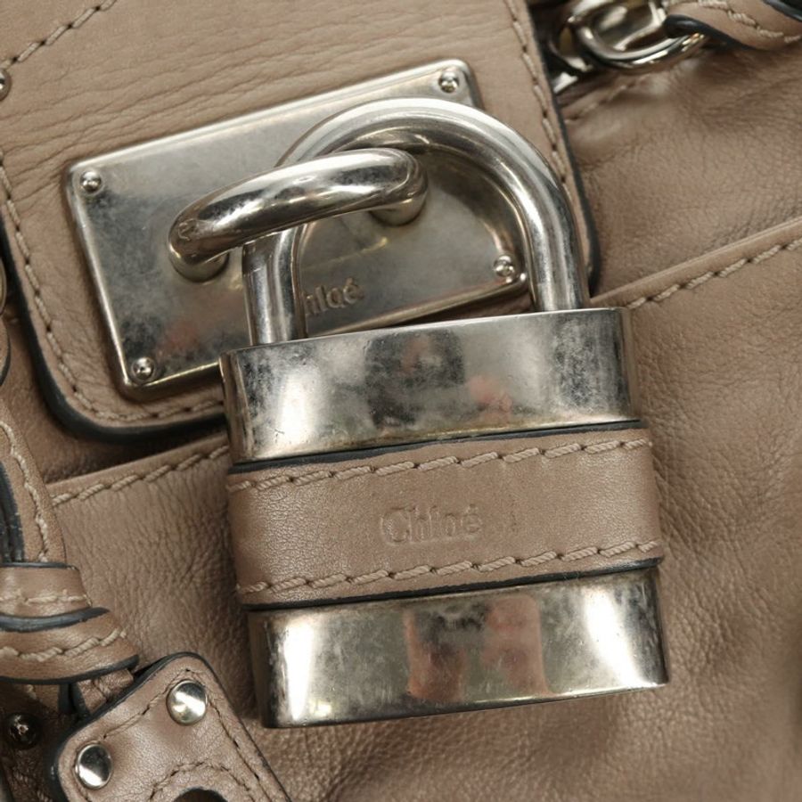 【日本直送】Chloe Paddington 手提包 皮革 米色 銀色 正品 187855V-8
