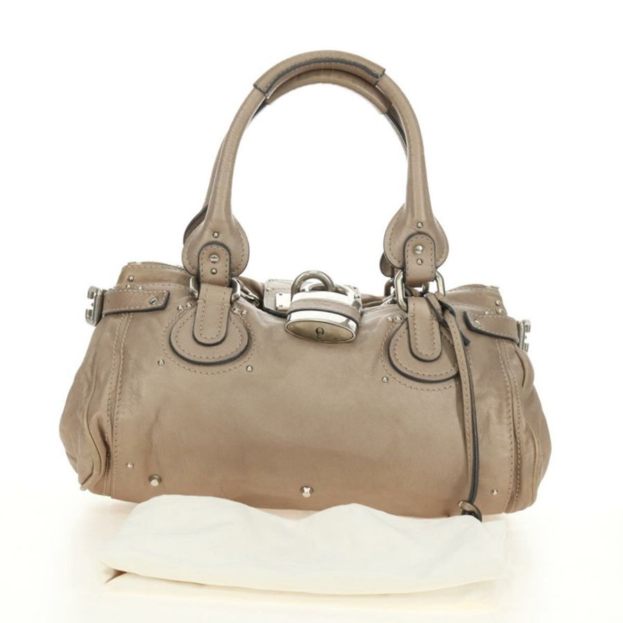 【日本直送】Chloe Paddington 手提包 皮革 米色 銀色 正品 187855V-11