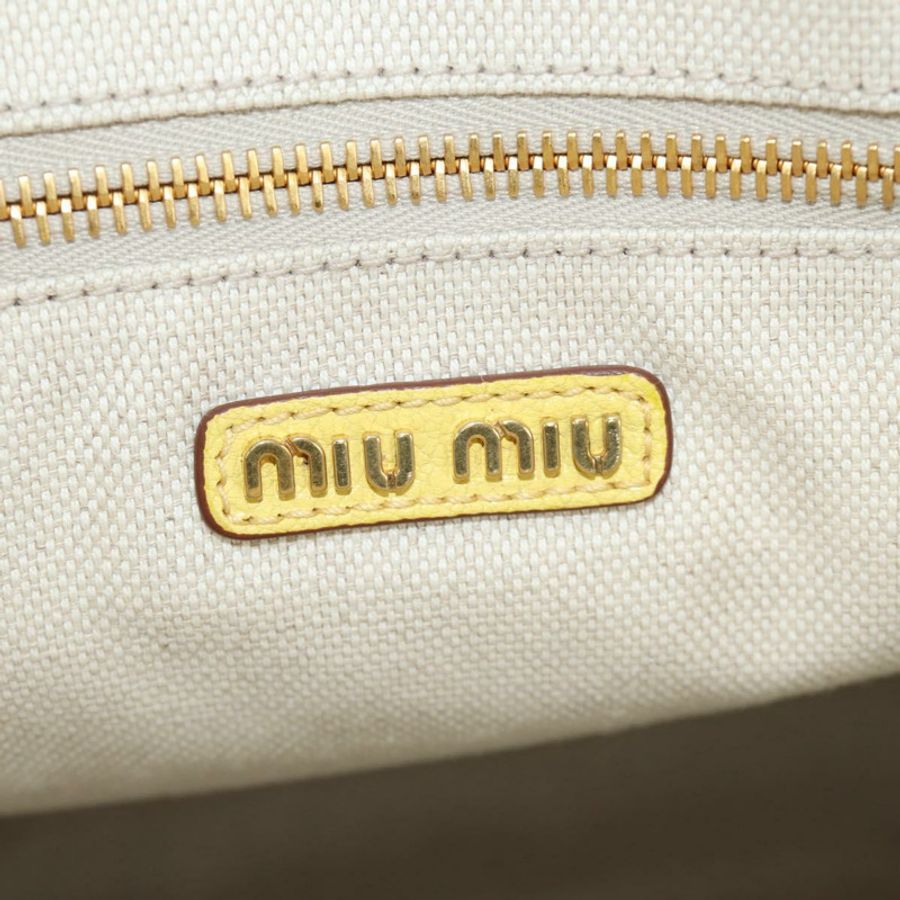【日本直送】Miu Miu 托特包 皮革 兩用 黃色 金色 正品 189749M-20