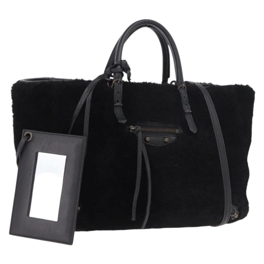 【日本直送】BALENCIAGA 手提包 毛絨兩用 黑色 正品 189725A-0