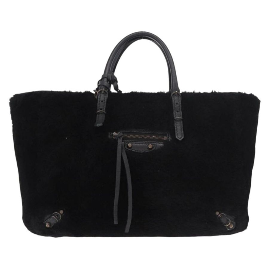 【日本直送】BALENCIAGA 手提包 毛絨兩用 黑色 正品 189725A-12