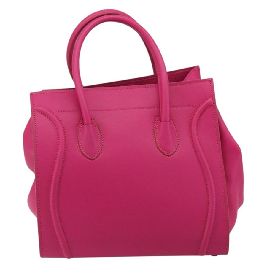 【日本直送】CELINE Luggage Phantom 手提包 皮革 粉紅色 銀色 正品 189707A-1