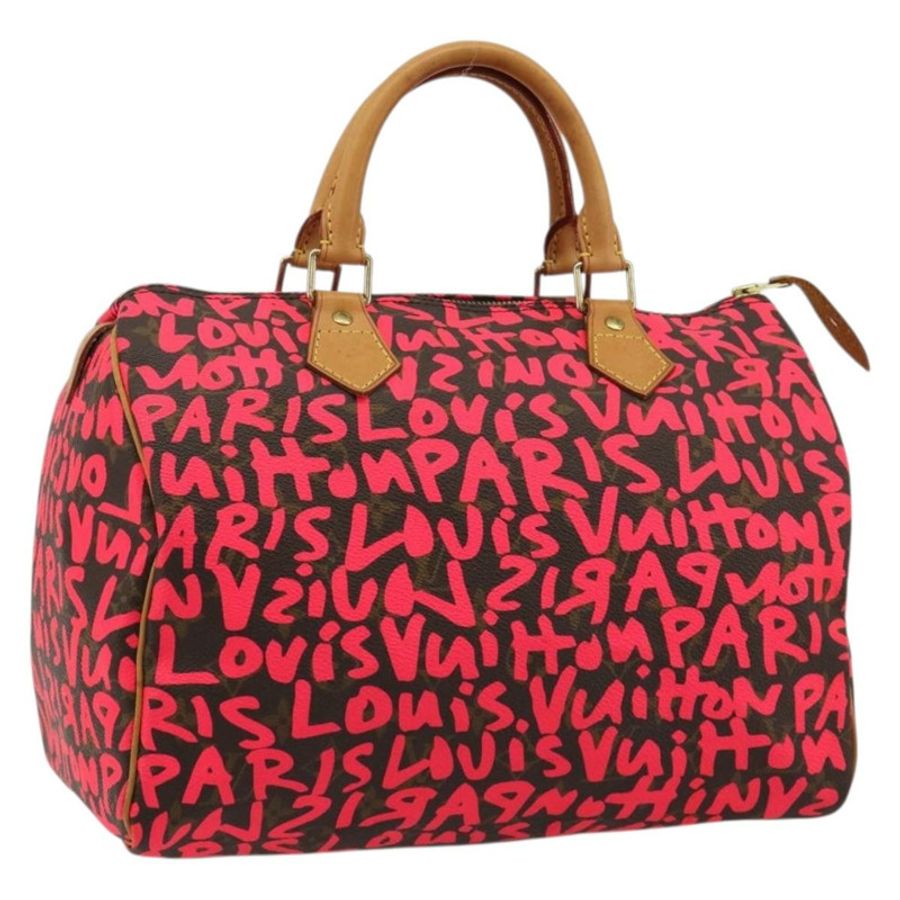 【日本直送】路易威登 Monogram Graffiti Speedy 30 手提包 粉紅色 M93704 LV 正品 189751SAM-0