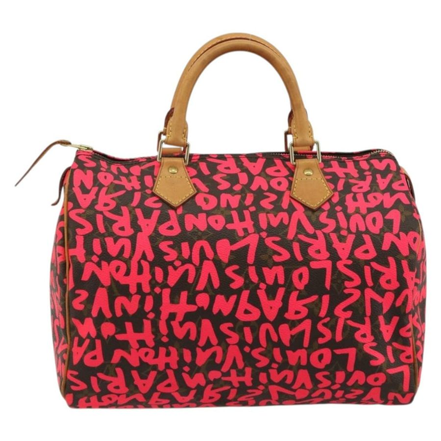 【日本直送】路易威登 Monogram Graffiti Speedy 30 手提包 粉紅色 M93704 LV 正品 189751SAM-1