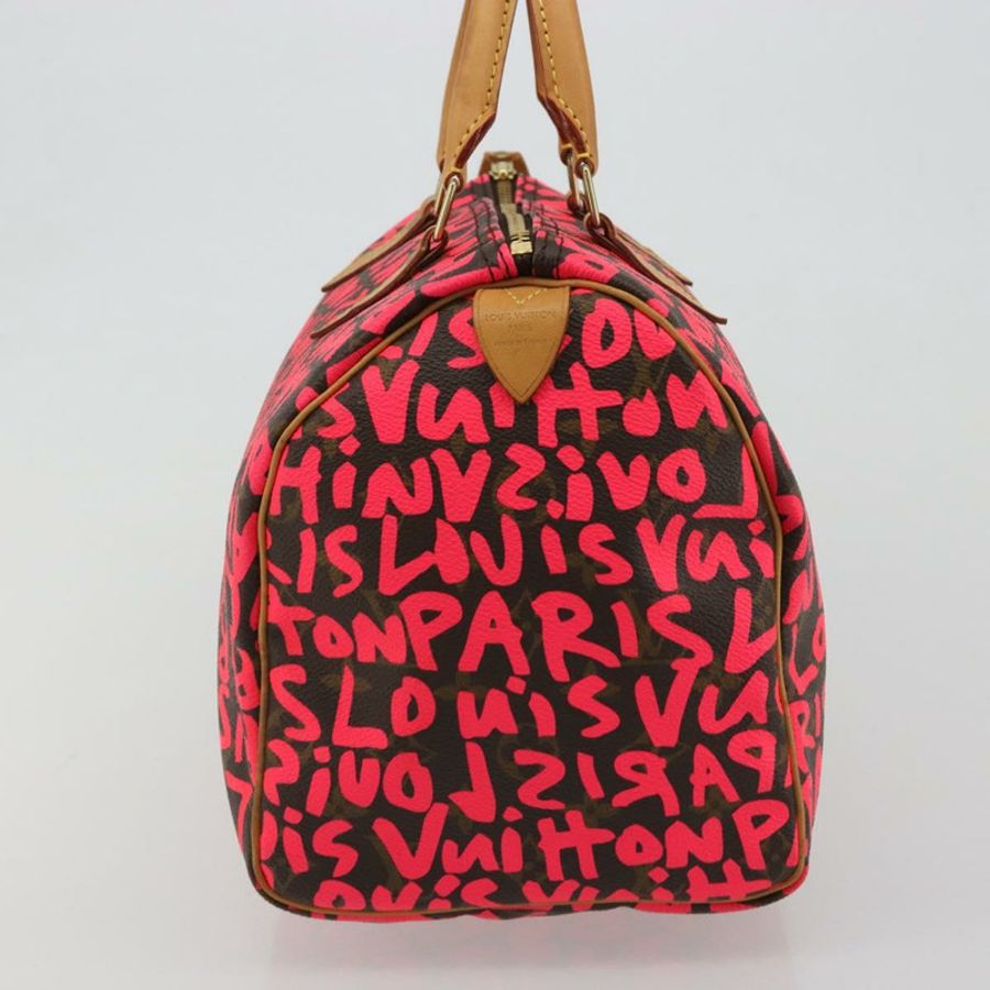 【日本直送】路易威登 Monogram Graffiti Speedy 30 手提包 粉紅色 M93704 LV 正品 189751SAM-2