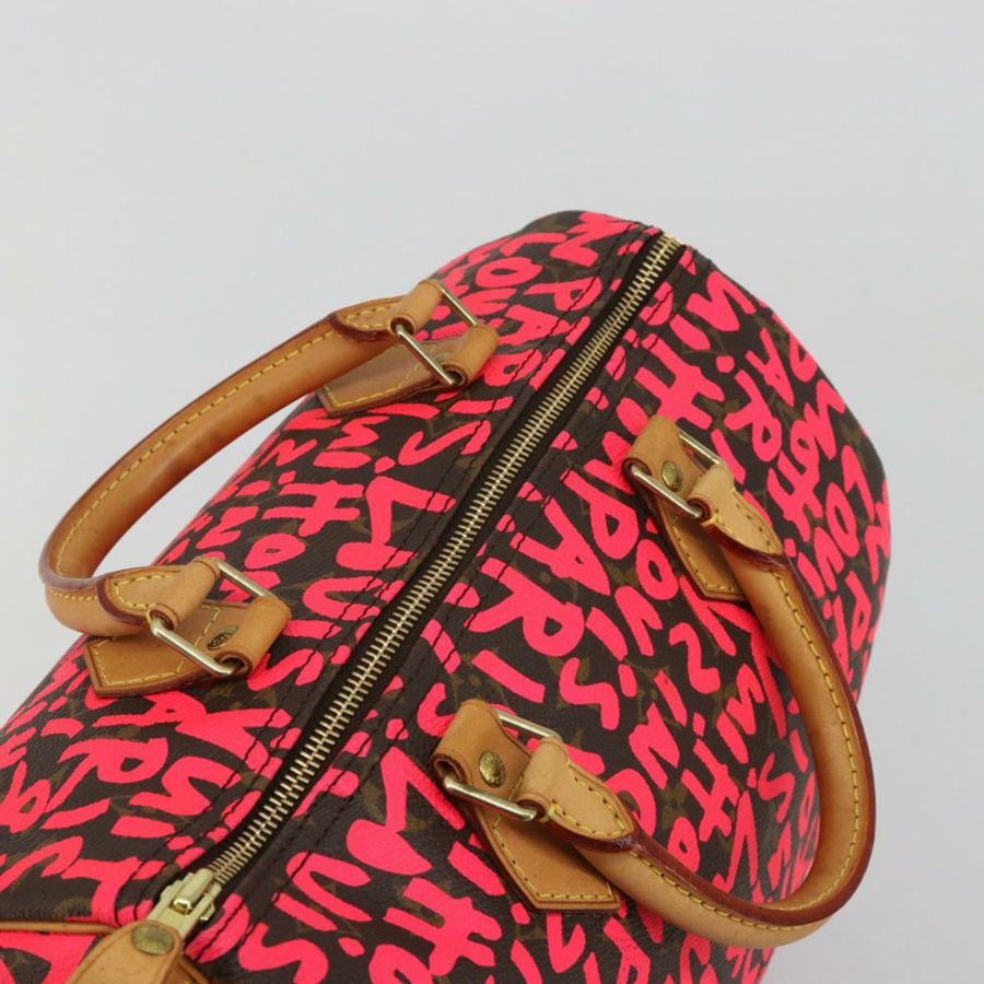 【日本直送】路易威登 Monogram Graffiti Speedy 30 手提包 粉紅色 M93704 LV 正品 189751SAM-5