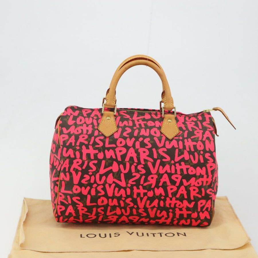 【日本直送】路易威登 Monogram Graffiti Speedy 30 手提包 粉紅色 M93704 LV 正品 189751SAM-11