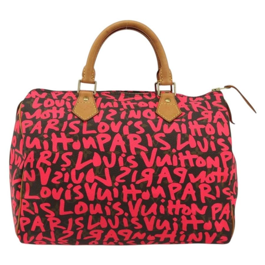【日本直送】路易威登 Monogram Graffiti Speedy 30 手提包 粉紅色 M93704 LV 正品 189751SAM-12
