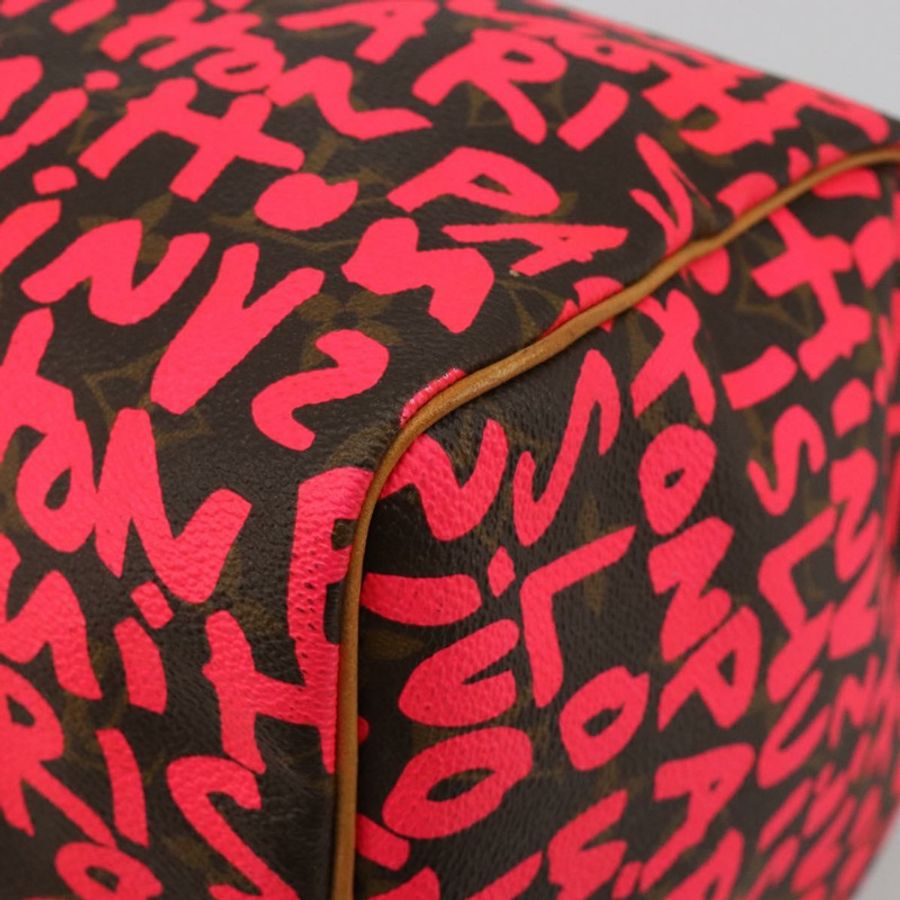 【日本直送】路易威登 Monogram Graffiti Speedy 30 手提包 粉紅色 M93704 LV 正品 189751SAM-13
