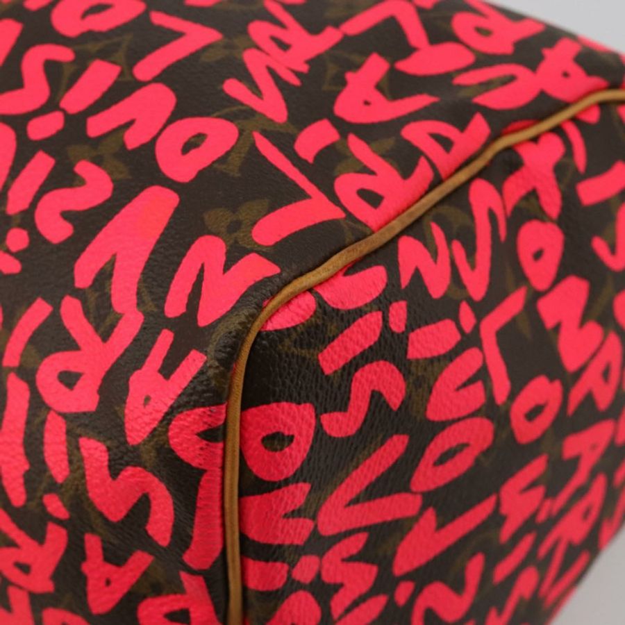 【日本直送】路易威登 Monogram Graffiti Speedy 30 手提包 粉紅色 M93704 LV 正品 189751SAM-15