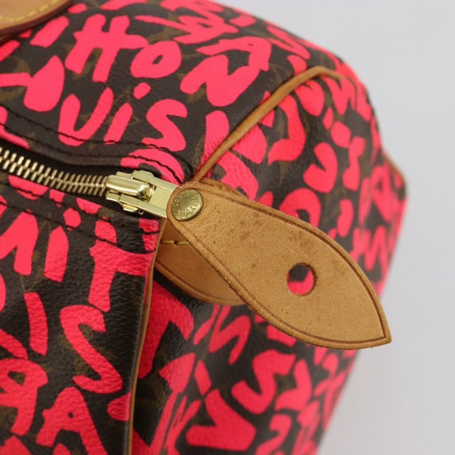 【日本直送】路易威登 Monogram Graffiti Speedy 30 手提包 粉紅色 M93704 LV 正品 189751SAM-17