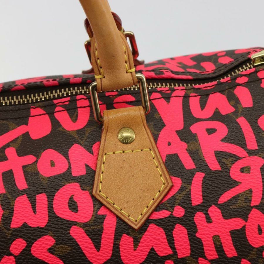 【日本直送】路易威登 Monogram Graffiti Speedy 30 手提包 粉紅色 M93704 LV 正品 189751SAM-18