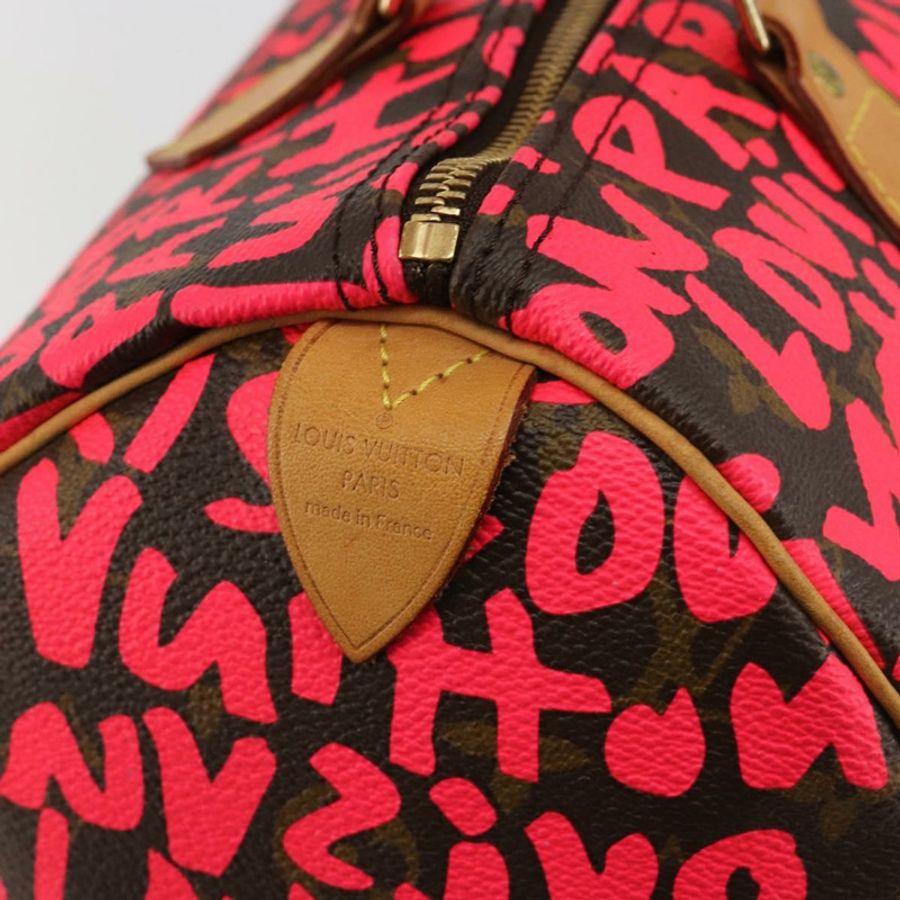【日本直送】路易威登 Monogram Graffiti Speedy 30 手提包 粉紅色 M93704 LV 正品 189751SAM-19
