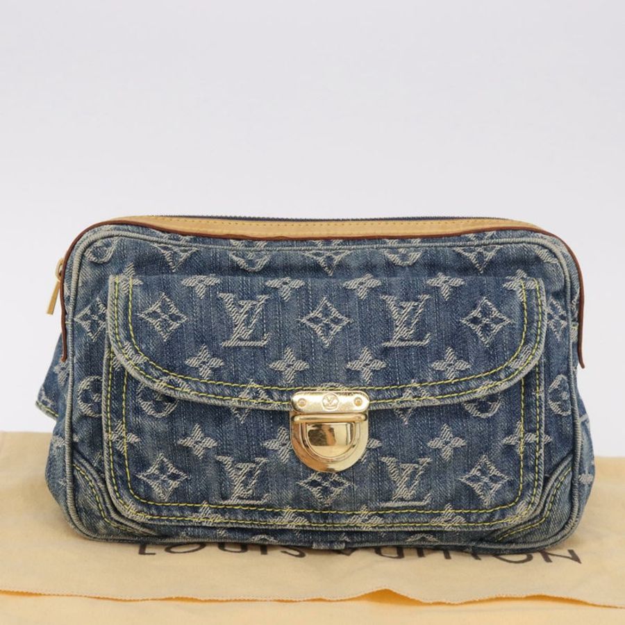 【日本直送】路易威登 Monogram 牛仔布腰包/斜背包 藍色 M95347 LV 正品 189722SAV-11
