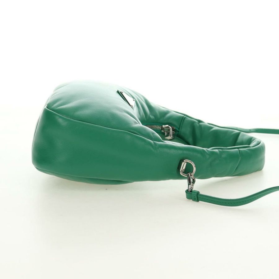 【日本直送】PRADA 手袋 皮革 兩用 綠色 銀色 正品 189777SM-3
