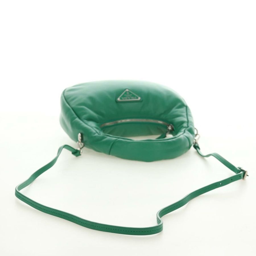 【日本直送】PRADA 手袋 皮革 兩用 綠色 銀色 正品 189777SM-7