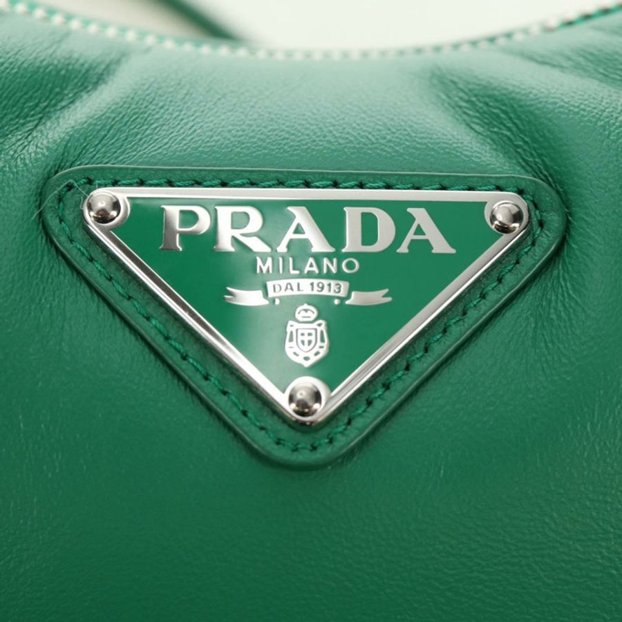 【日本直送】PRADA 手袋 皮革 兩用 綠色 銀色 正品 189777SM-19