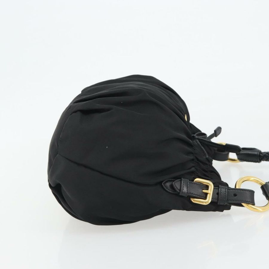 【日本直送】PRADA 黑色金色尼龍褶皺肩包,正品編號 189499V-2