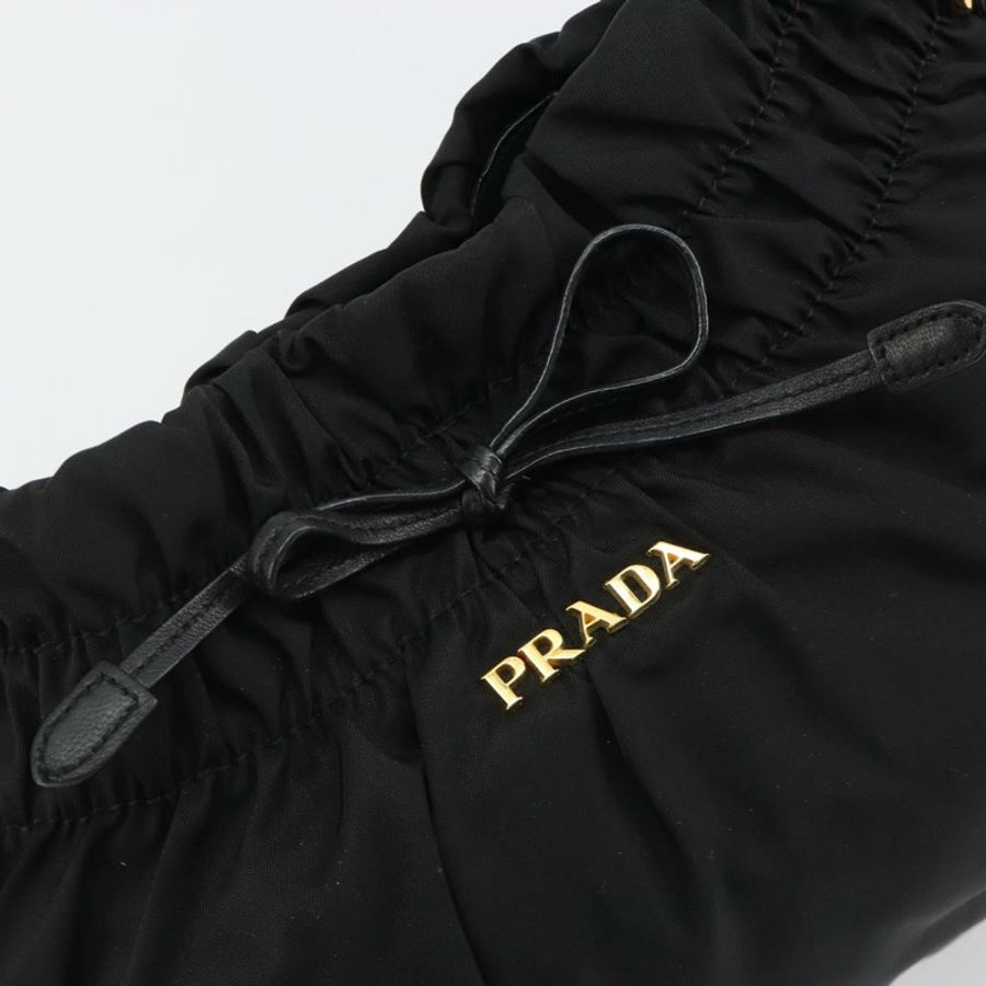 【日本直送】PRADA 黑色金色尼龍褶皺肩包,正品編號 189499V-16