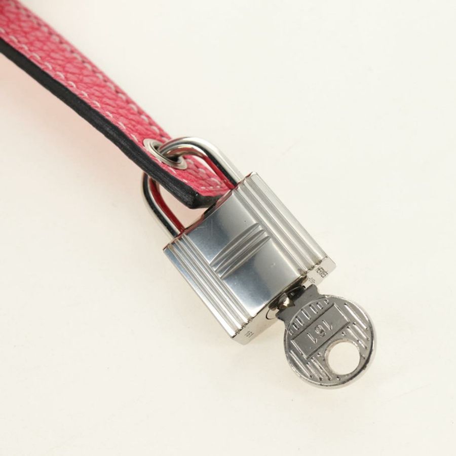【日本直送】愛馬仕 Picotan Lock PM 手袋 Taurillon Clemence 皮革 粉紅色 銀色 正品 189772SM-8