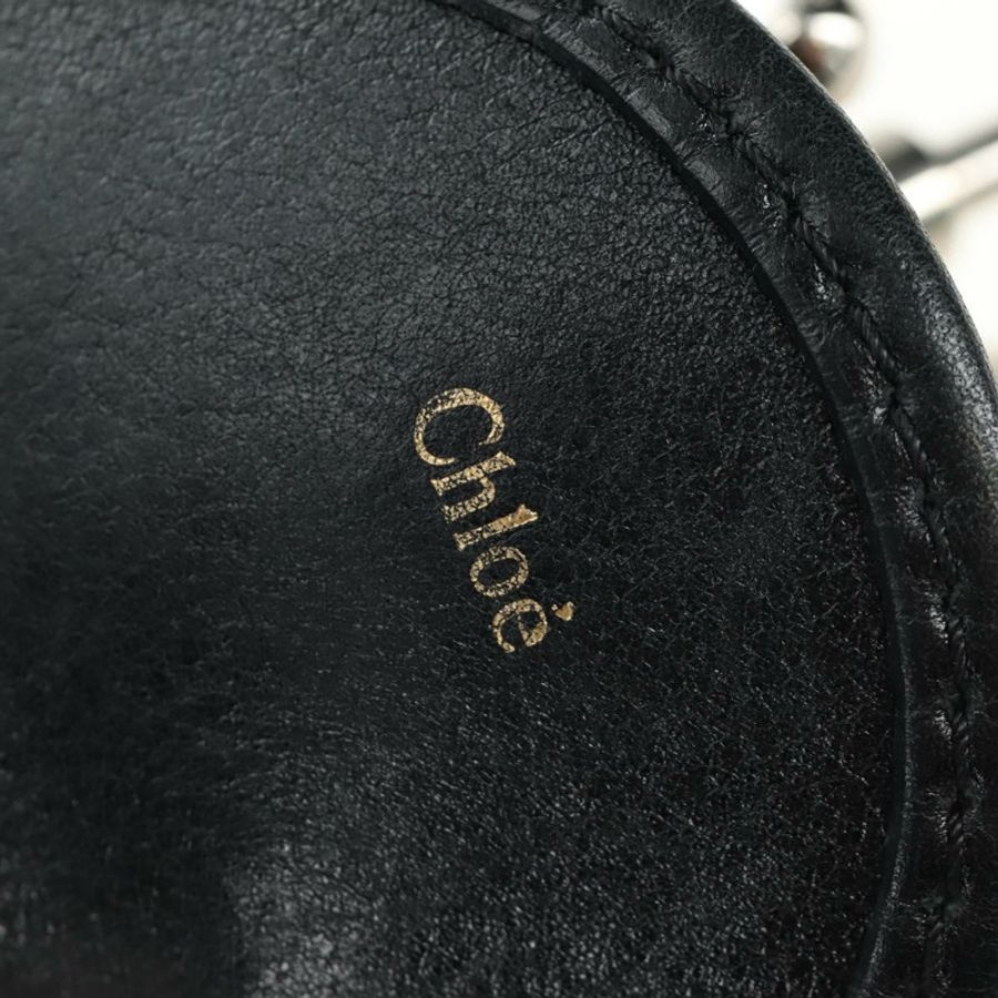 【日本直送】Chloe Kerala 手提包,黑色銀色真皮款,正品 am12038V-20