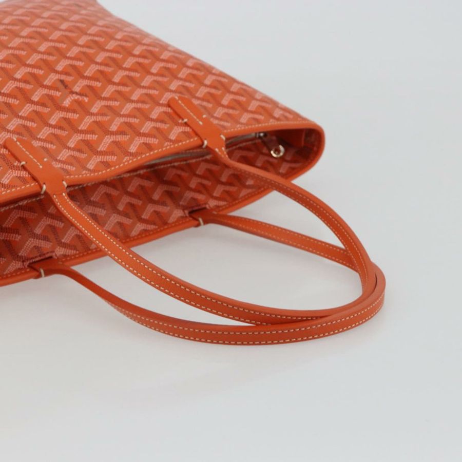 【日本直送】GOYARD 人字紋 Artois PM 手提包 PVC 皮革 橙色 正品 am11996SM-6