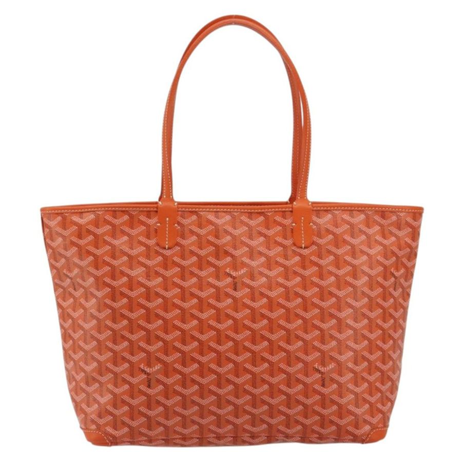 【日本直送】GOYARD 人字紋 Artois PM 手提包 PVC 皮革 橙色 正品 am11996SM-12