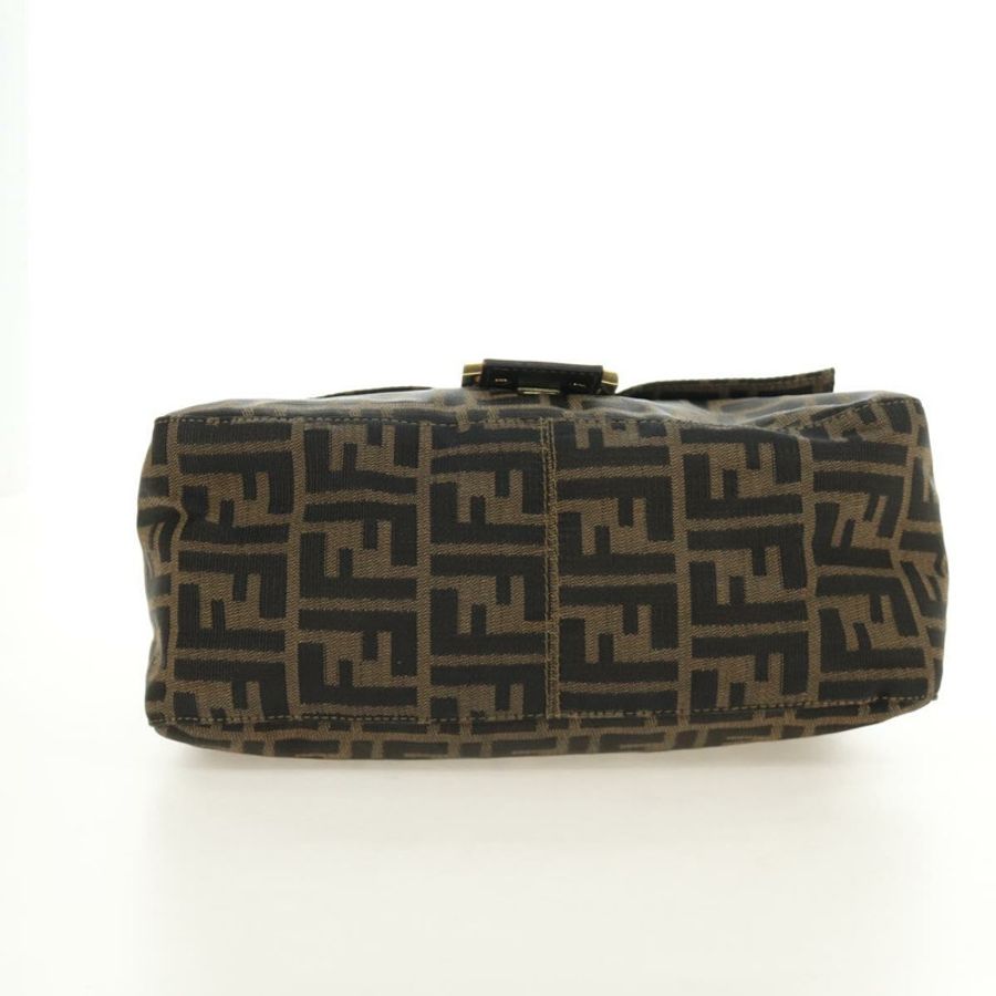 【日本直送】FENDI Zucca帆布Mamma Baguette單肩包 棕色 黑色 金色 正品 am12002V-4