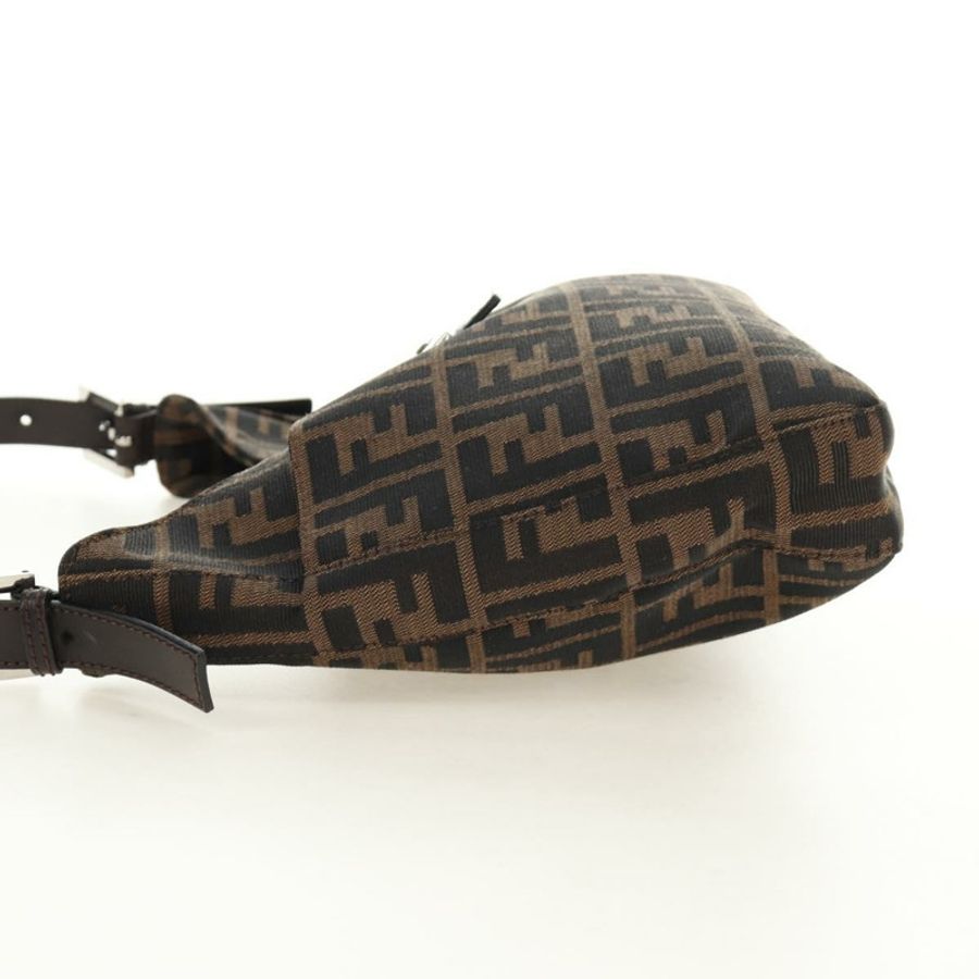 【日本直送】FENDI Zucca帆布Mamma Baguette單肩包 黑色棕色 正品 am12003V-2