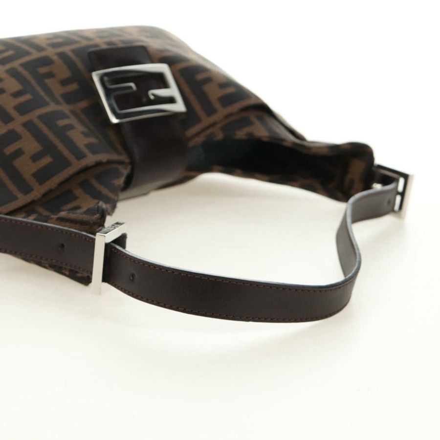 【日本直送】FENDI Zucca帆布Mamma Baguette單肩包 黑色棕色 正品 am12003V-6