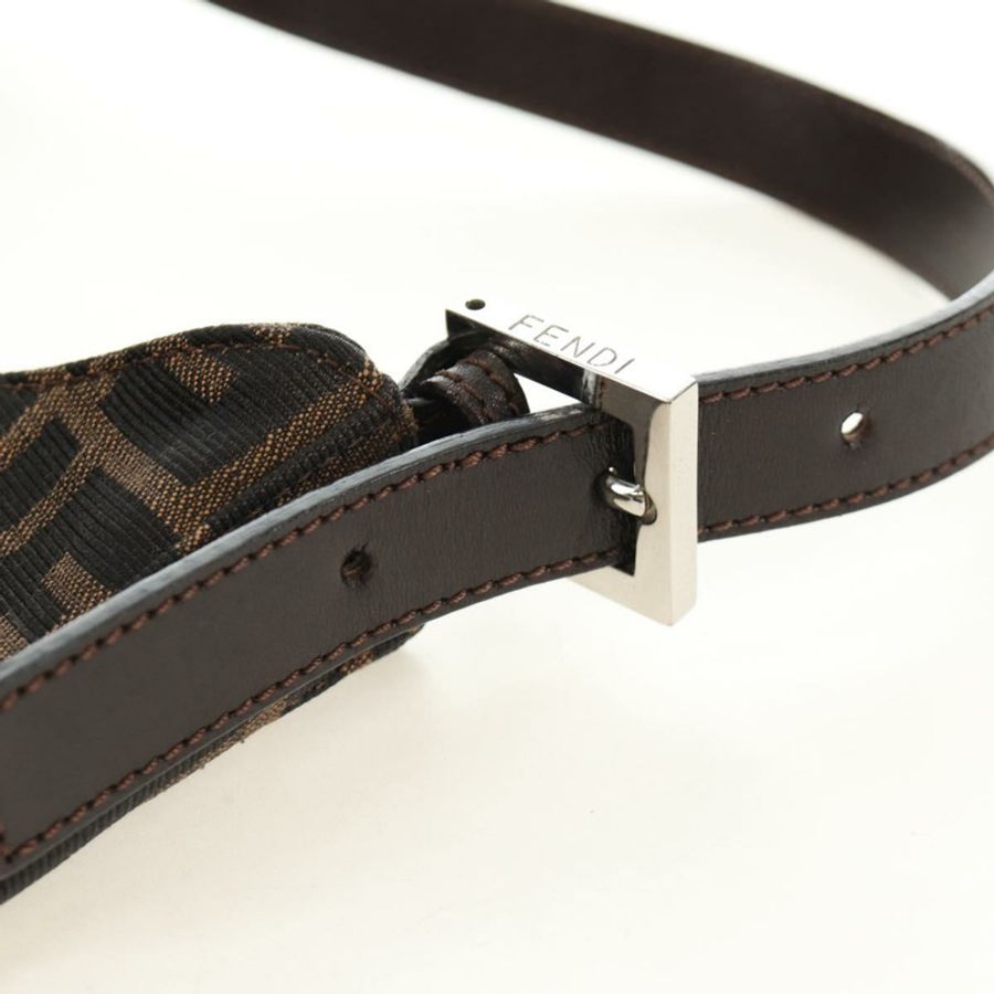 【日本直送】FENDI Zucca帆布Mamma Baguette單肩包 黑色棕色 正品 am12003V-7