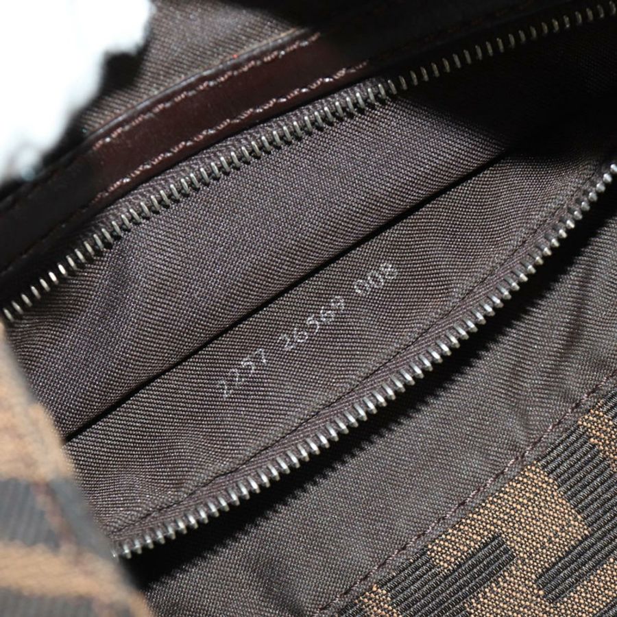 【日本直送】FENDI Zucca帆布Mamma Baguette單肩包 黑色棕色 正品 am12003V-11
