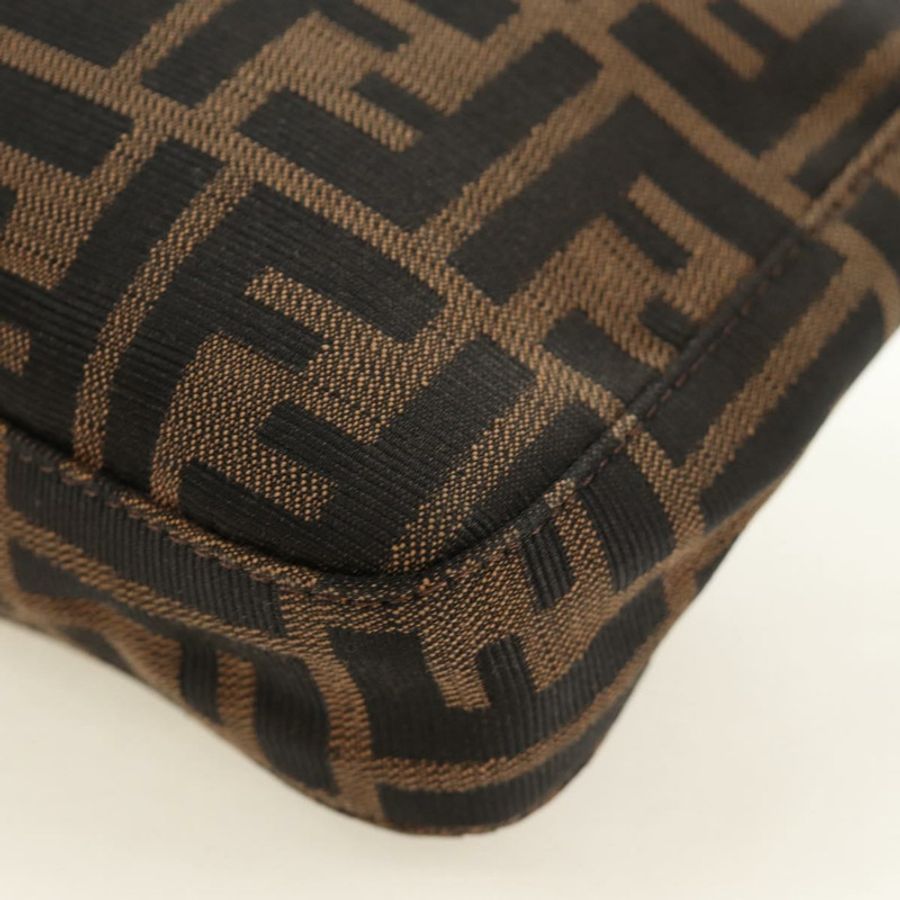 【日本直送】FENDI Zucca帆布Mamma Baguette單肩包 黑色棕色 正品 am12003V-15