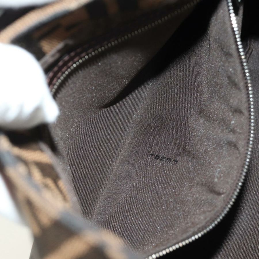【日本直送】FENDI Zucca帆布Mamma Baguette單肩包 黑色棕色 正品 am12003V-23