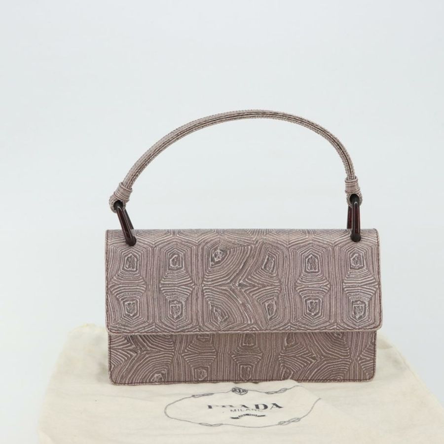 【日本直送】PRADA 手提包 皮革 紫色 銀色 正品 am12034V-11