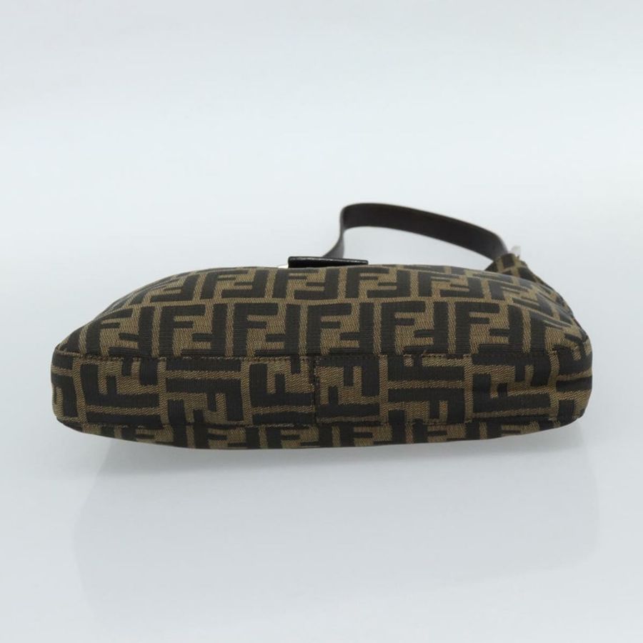 【日本直送】FENDI Zucca帆布Mamma Baguette單肩包 黑色棕色 正品 189740V-4