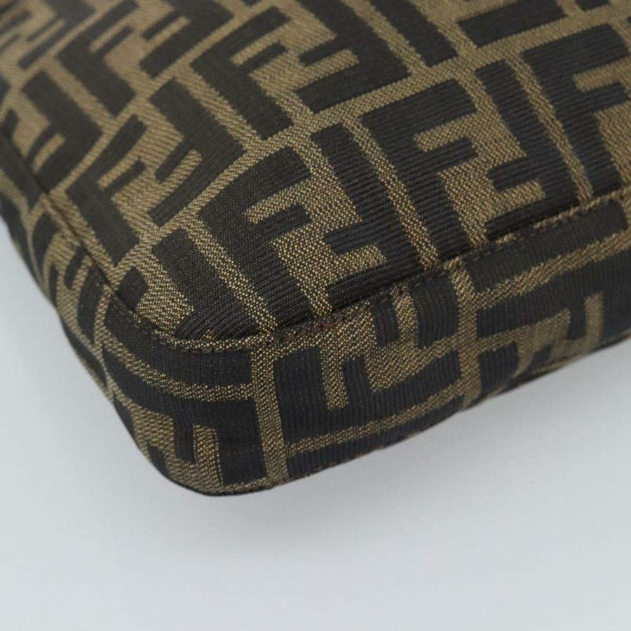 【日本直送】FENDI Zucca帆布Mamma Baguette單肩包 黑色棕色 正品 189740V-14