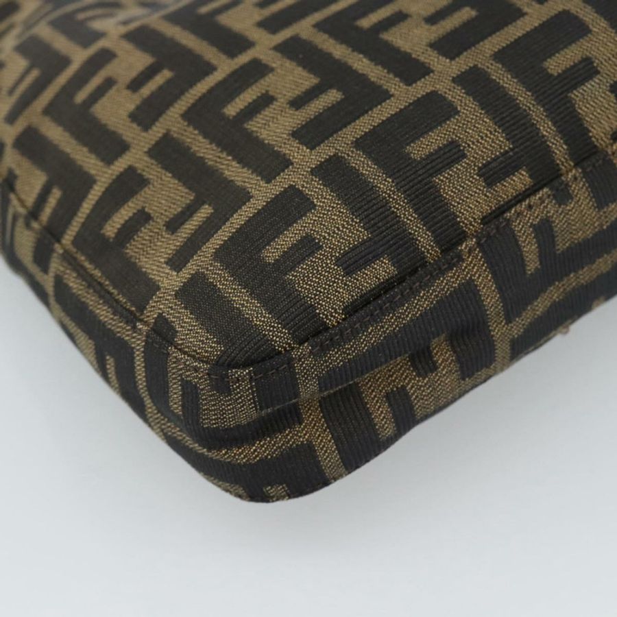 【日本直送】FENDI Zucca帆布Mamma Baguette單肩包 黑色棕色 正品 189740V-16