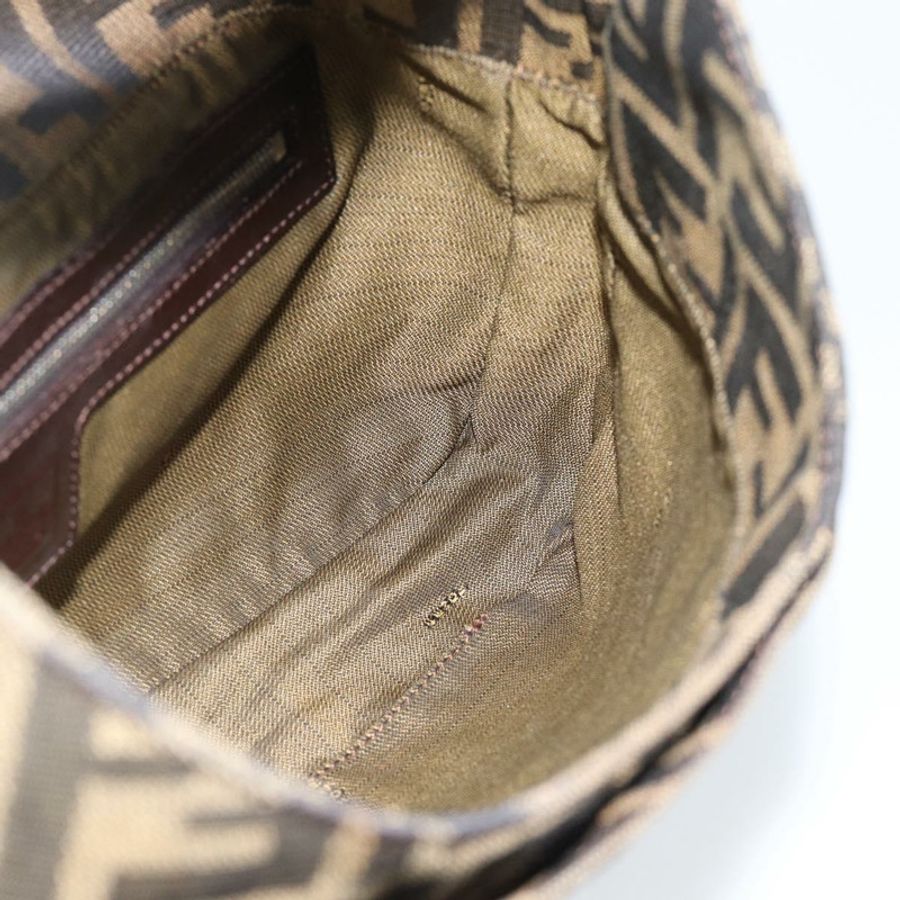 【日本直送】FENDI Zucca帆布Mamma Baguette單肩包 黑色棕色 正品 189740V-18