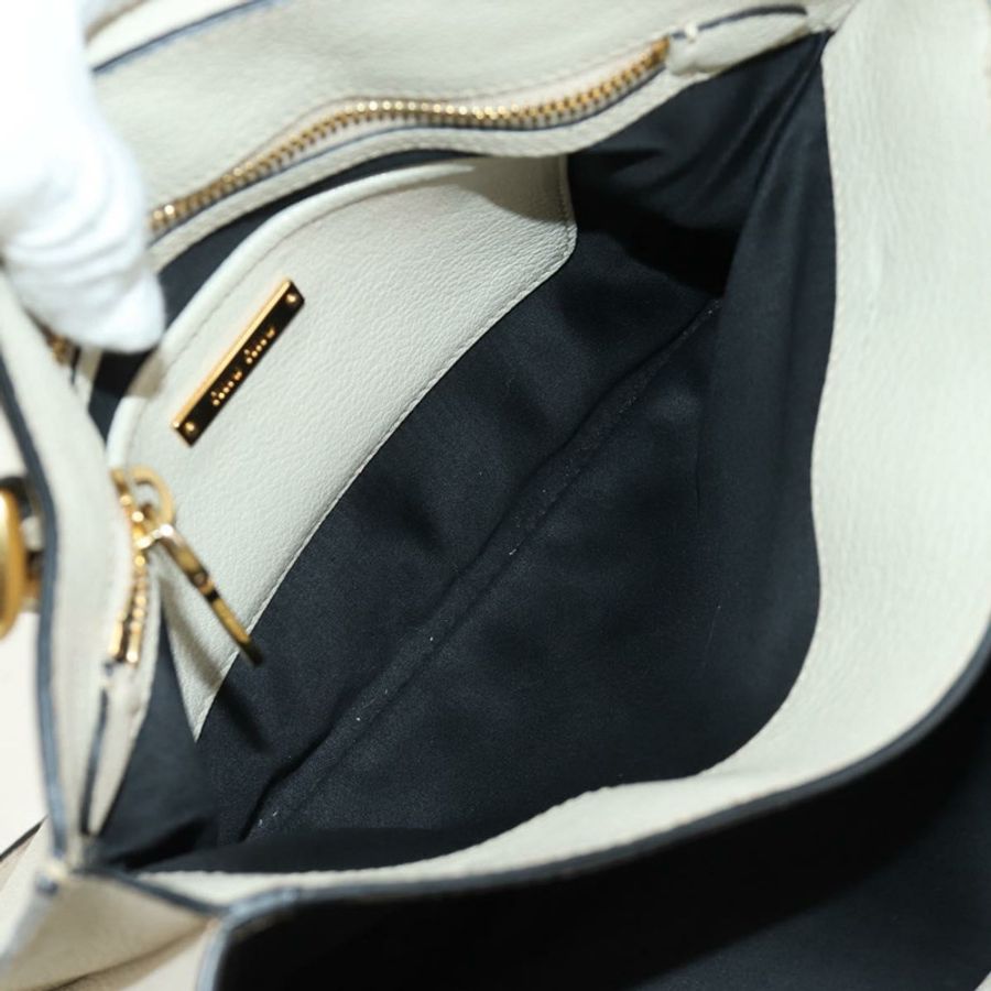 【日本直送】Miu Miu 手提包 皮革 兩用 米色 金色 正品 bs35737V-29