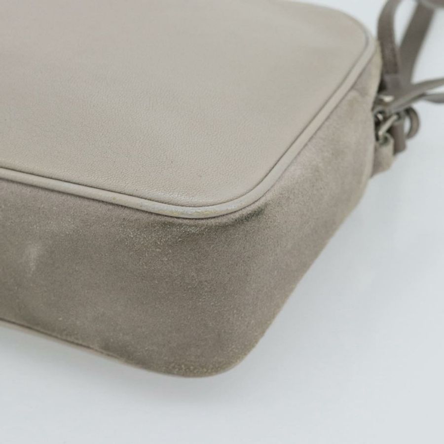 【日本直送】SAINT LAURENT 灰色銀色麂皮單肩包 520533 正品 bs35745V-16